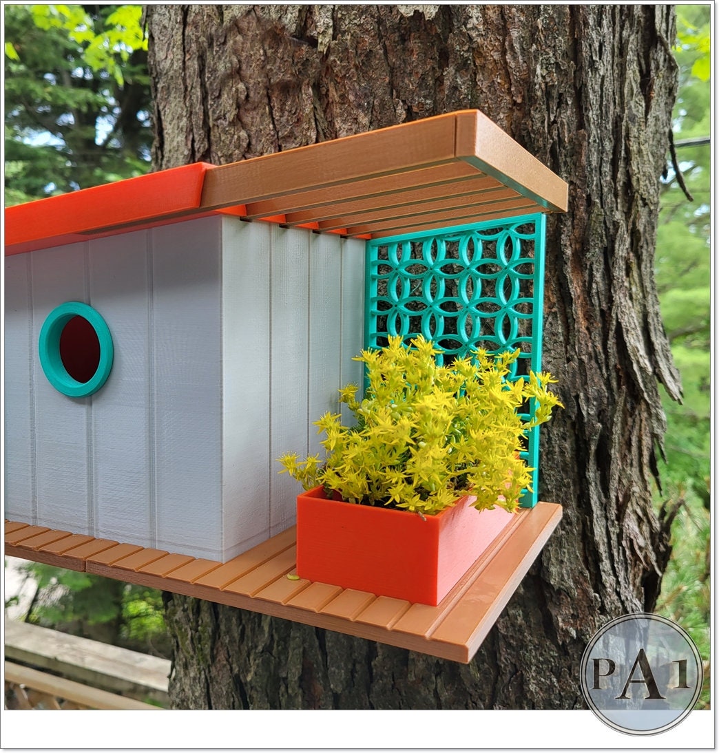 Bird House | Mid Century Modern v2 | 3D Printed