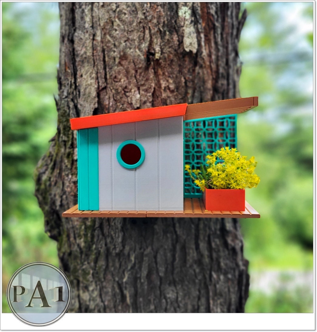 Bird House | Mid Century Modern v2 | 3D Printed