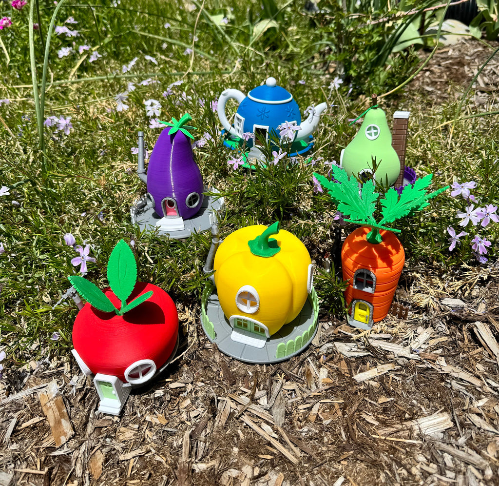 Enchanted Orchard: 3D Printed Summer Fruit and Veggie Fairy Garden | In Color | Whimsical Miniature Wonderland for Fairies and Garden Lovers
