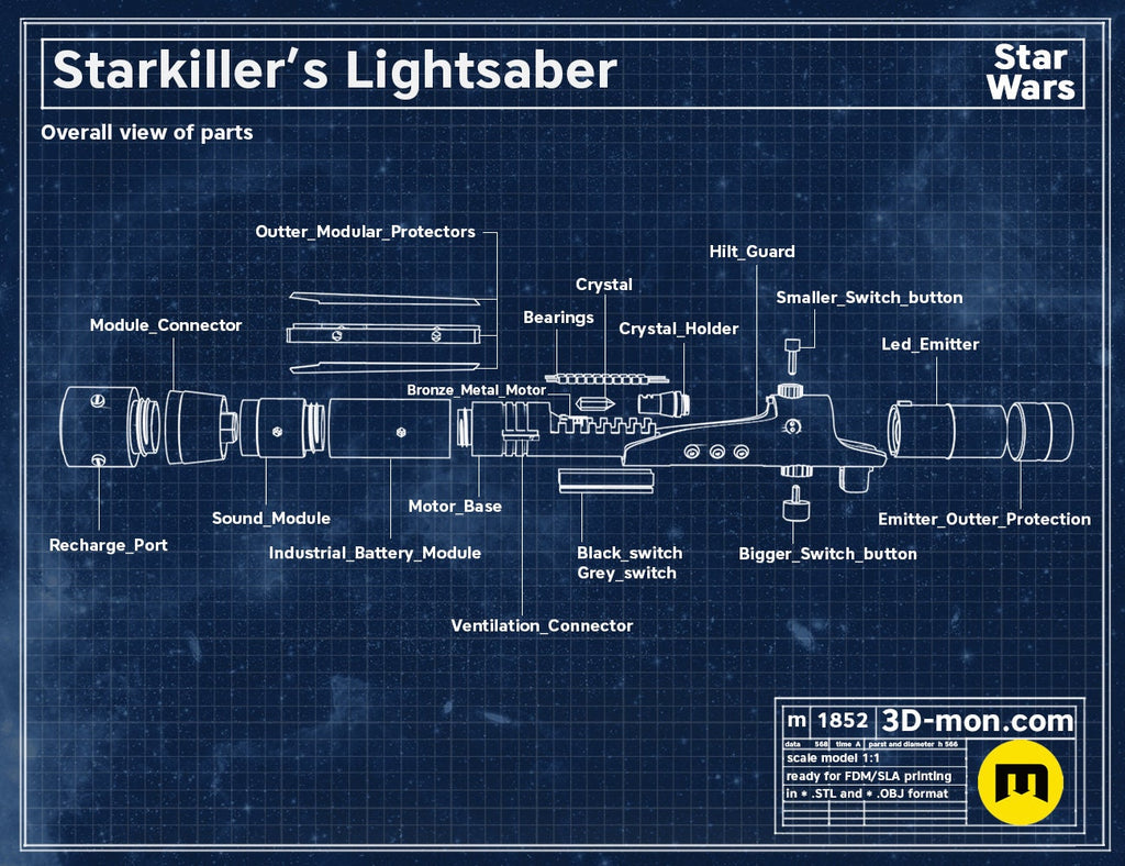 Starkiller’s Lightsaber | No Paint Required | 3D Printed | Galaxy's Edge | Clone Wars | Lightsaber Display Mount on Desk or Wall