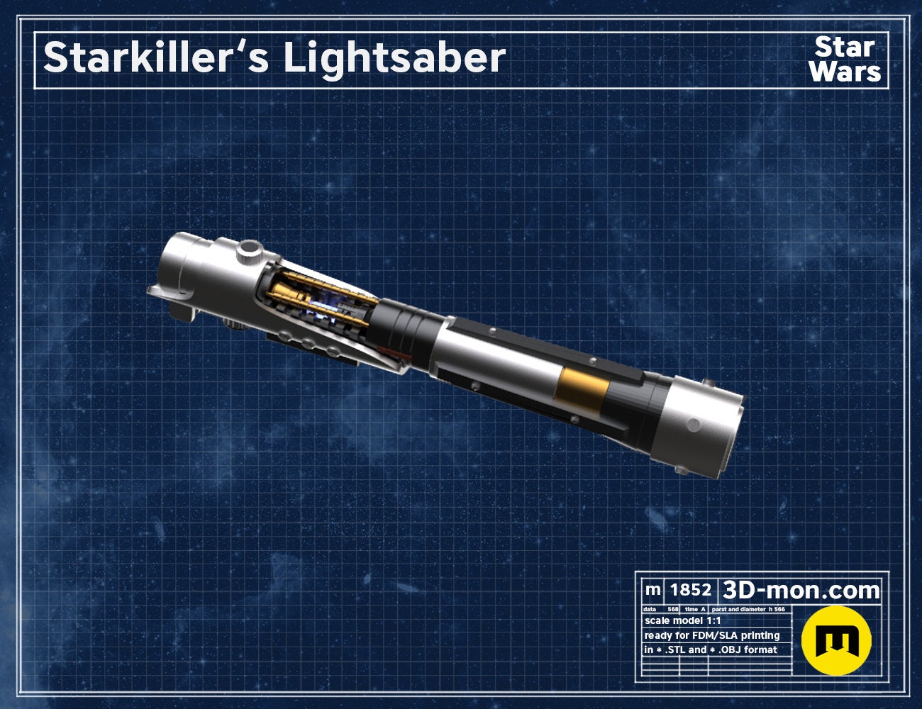 Starkiller’s Lightsaber | No Paint Required | 3D Printed | Galaxy's Edge | Clone Wars | Lightsaber Display Mount on Desk or Wall