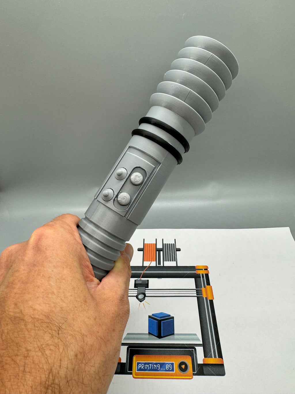 Kit Fisto's Lightsaber | No Paint Required | 3D Printed | Galaxy's Edge | Clone Wars | Lightsaber Display Mount on Desk or Wall