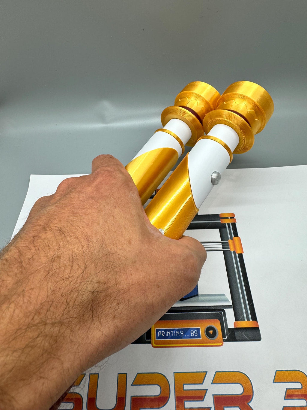 Orla Jareni Lightsaber: 3D Printed Hinged Double Blade - High Republic Prop