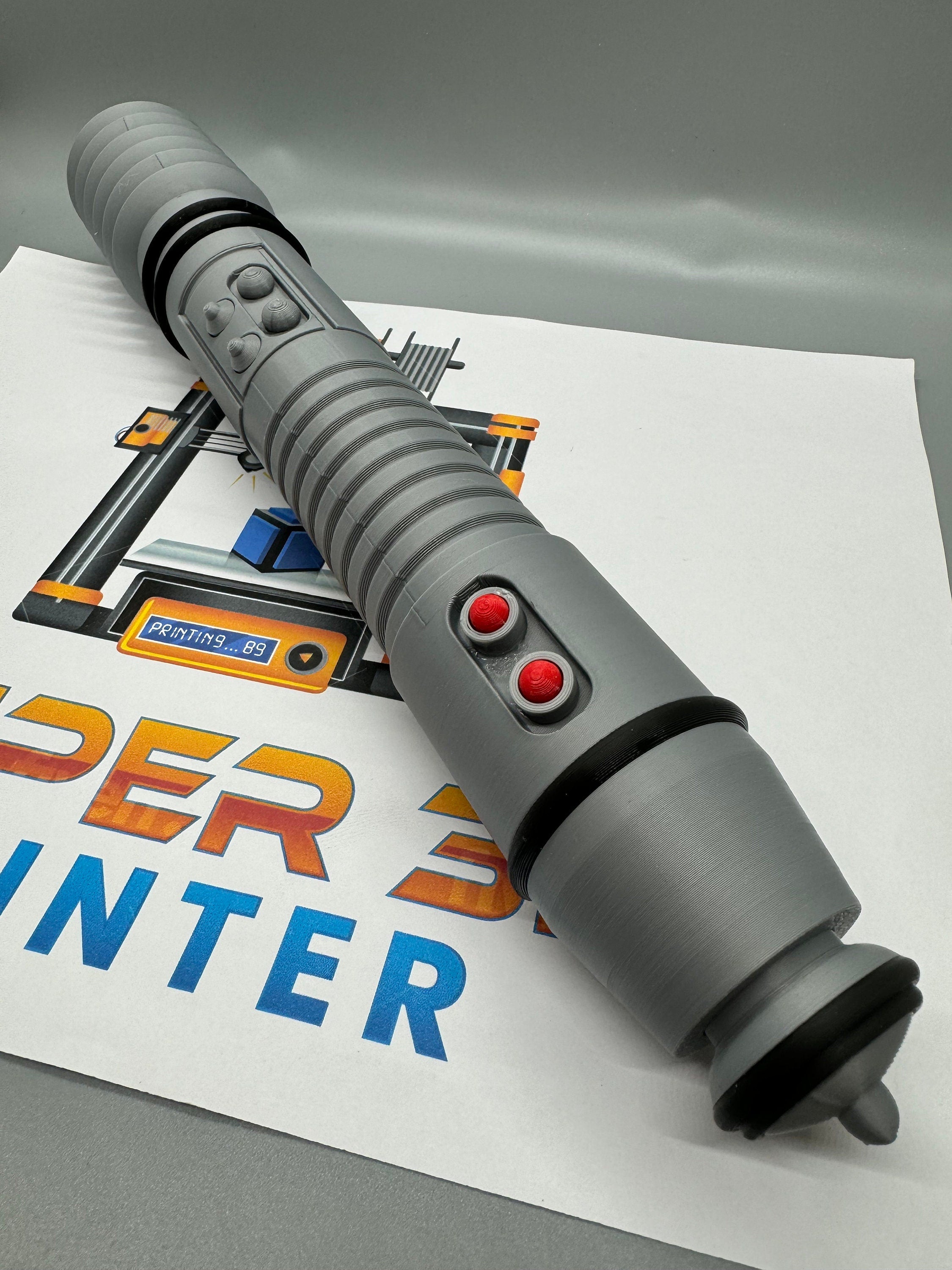 Kit Fisto's Lightsaber | No Paint Required | 3D Printed | Galaxy's Edge | Clone Wars | Lightsaber Display Mount on Desk or Wall