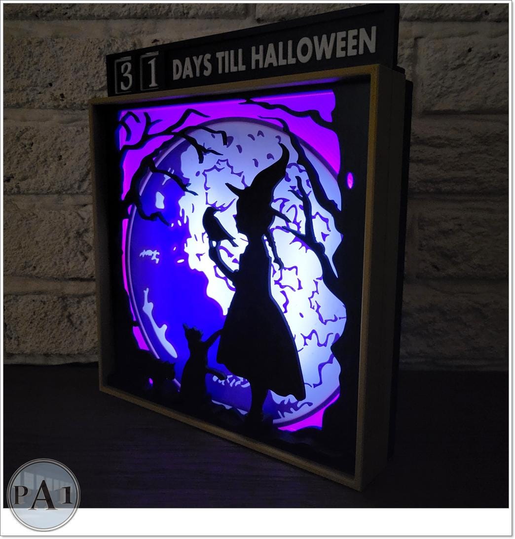 Halloween Countdown Calendar: 3D Printed Witch, Cats, Haunted House