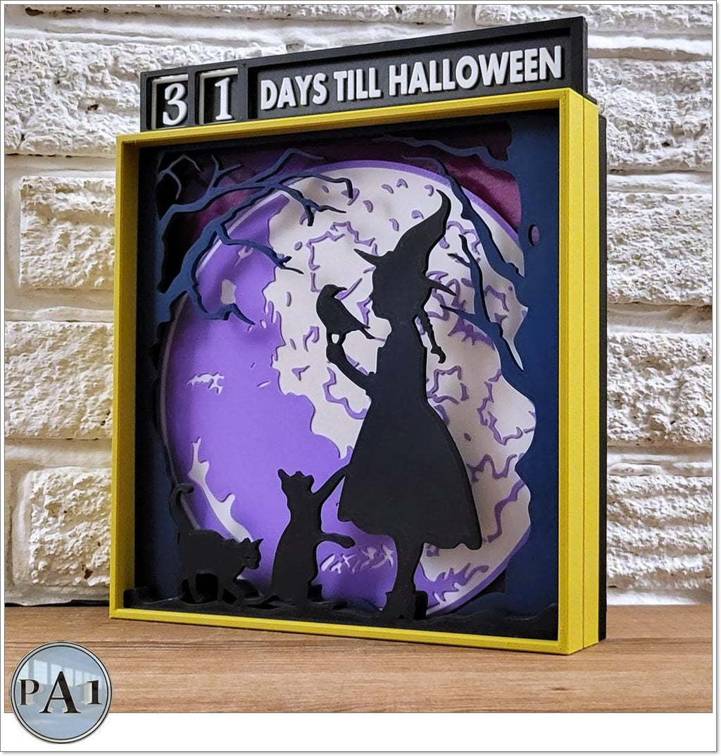 Halloween Countdown Calendar: 3D Printed Witch, Cats, Haunted House