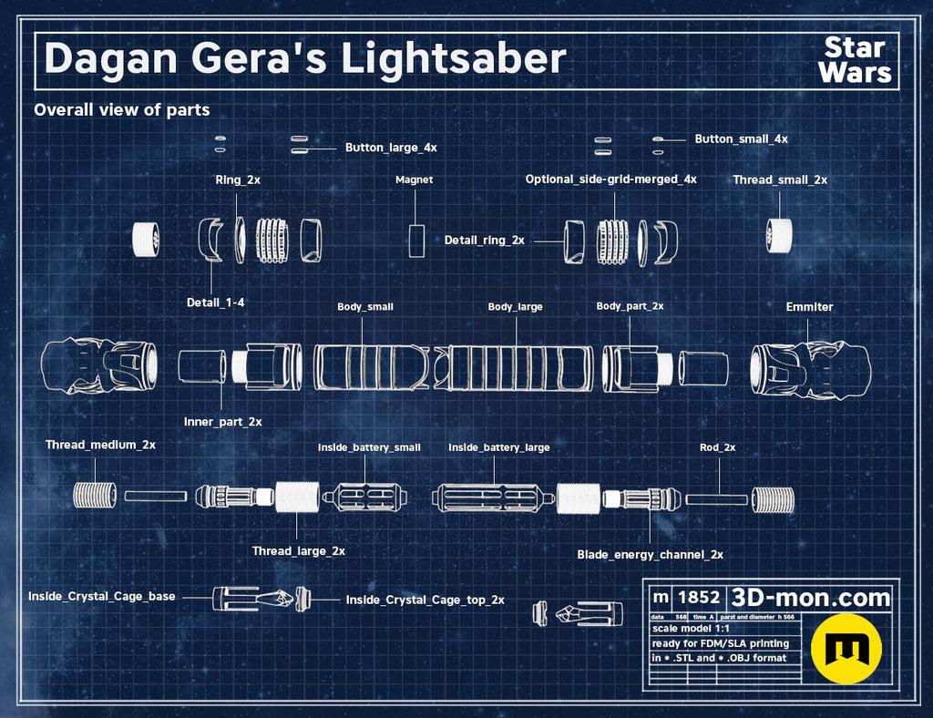 Dagan Gera Lightsaber: 3D Printed Jedi Survivor Display