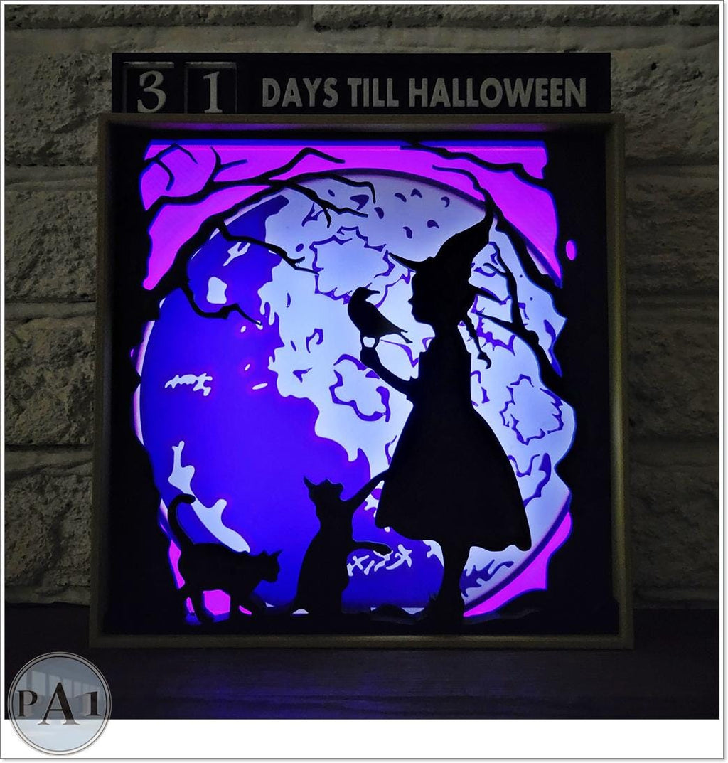Halloween Countdown Calendar: 3D Printed Witch, Cats, Haunted House