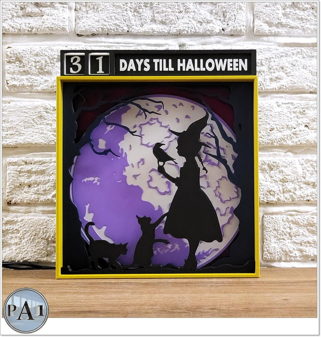Halloween Countdown Calendar: 3D Printed Witch, Cats, Haunted House