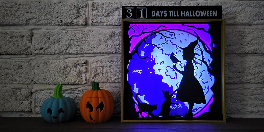 Halloween Countdown Calendar: 3D Printed Witch, Cats, Haunted House