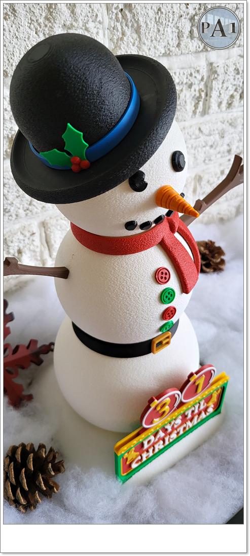 3D Printed Snowman Christmas Countdown: Interchangeable Tiles, Holiday Decor