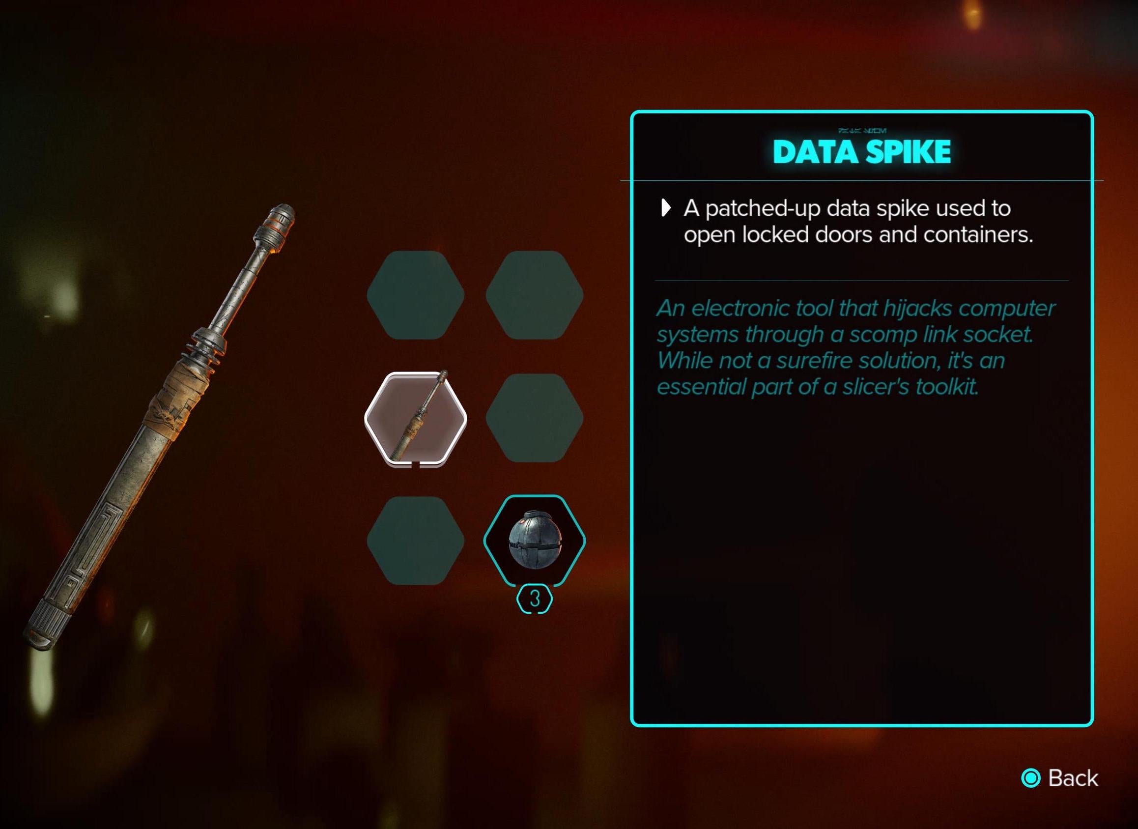 Kay Vess Data Spike: 3D Printed Video Game Prop