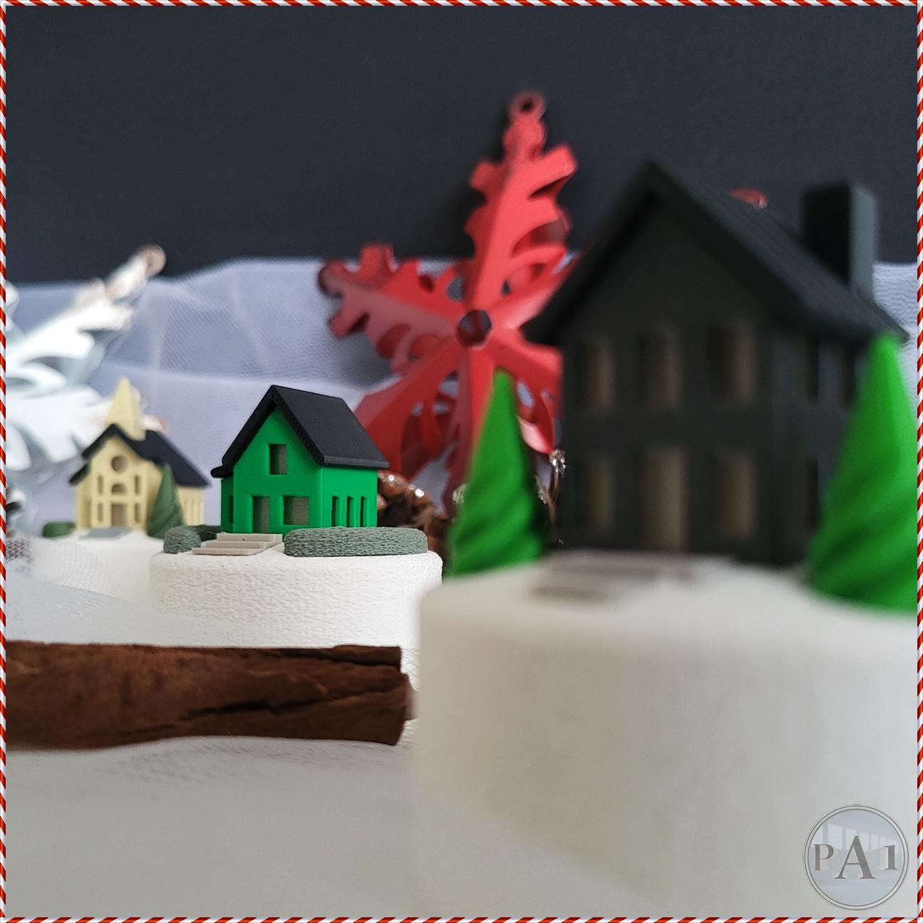 Mini Christmas Village | 3D Printed Display | Tea Lights | Cozy cottage | Winter Church