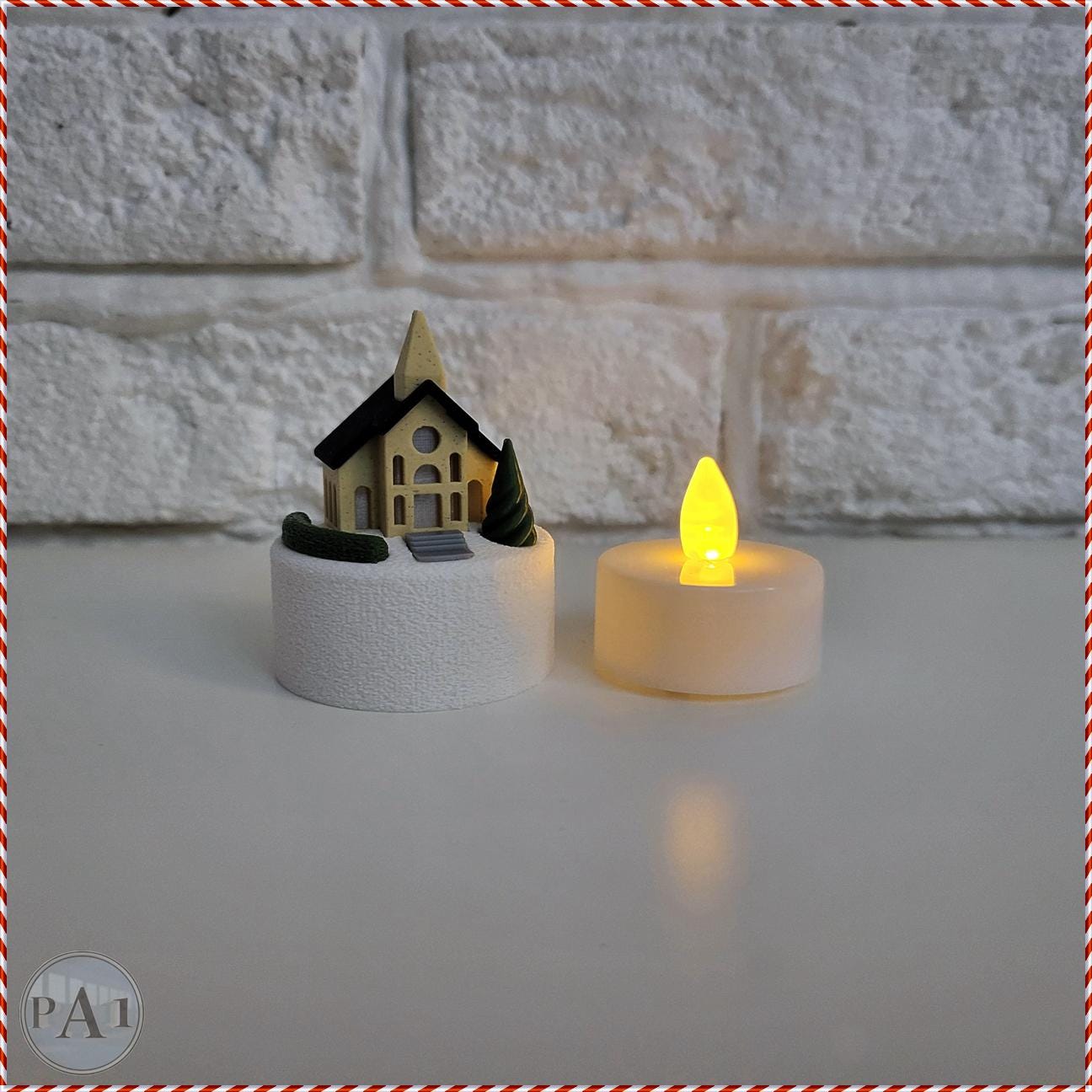 Mini Christmas Village | 3D Printed Display | Tea Lights | Cozy cottage | Winter Church