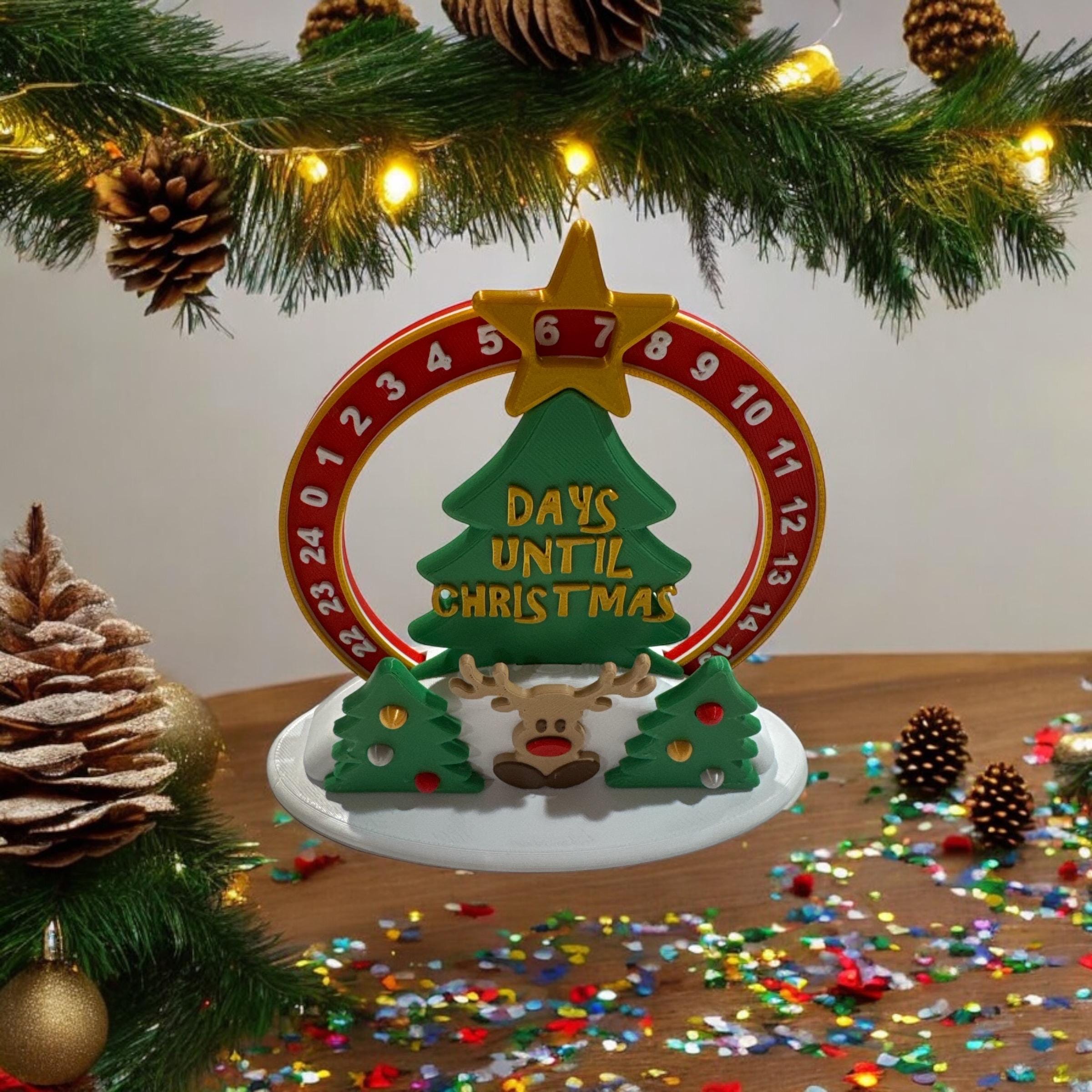 3D Printed Christmas Countdown: Holiday Decor with Reindeer & Tree