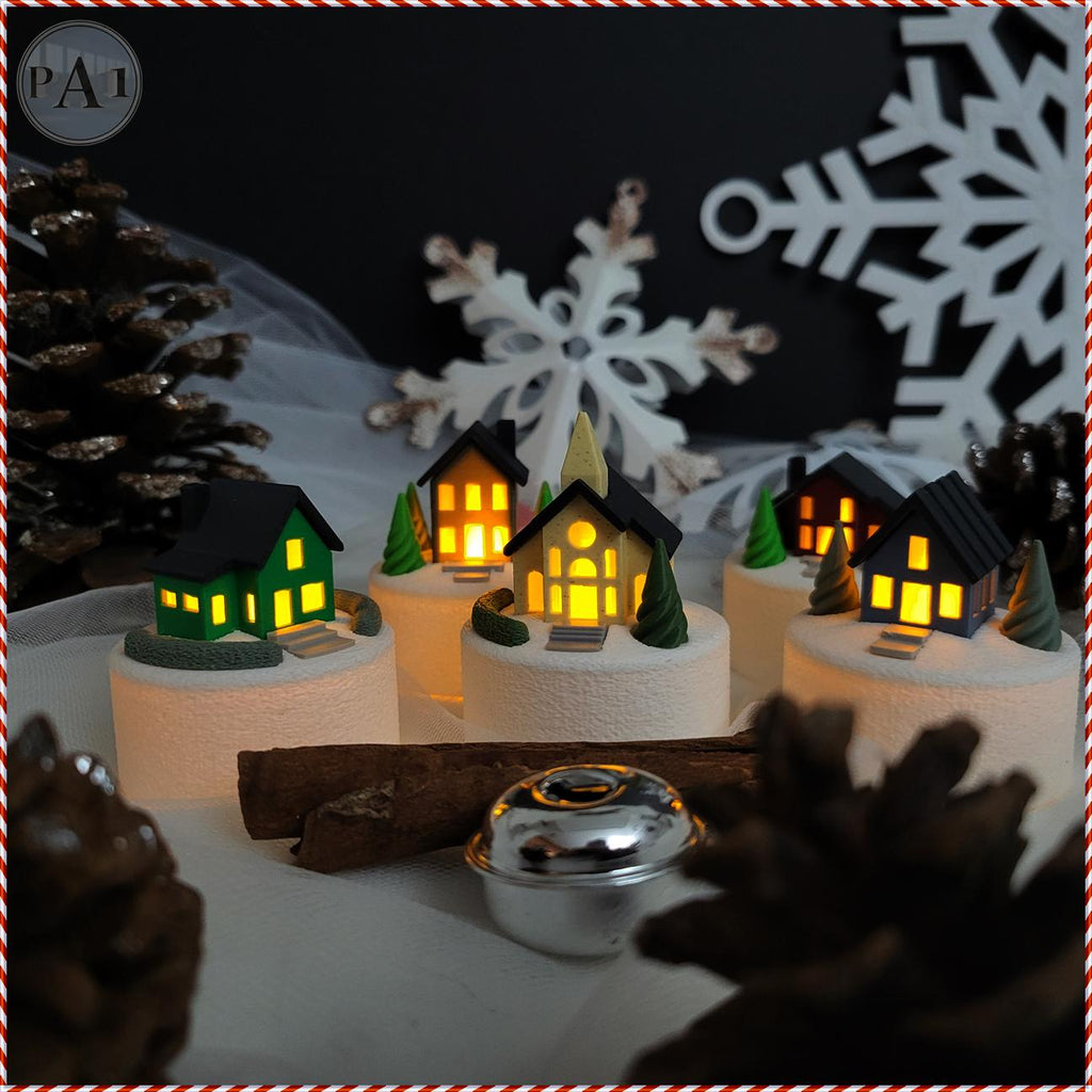 Mini Christmas Village | 3D Printed Display | Tea Lights | Cozy cottage | Winter Church