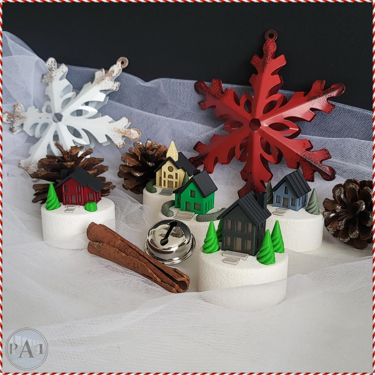 Mini Christmas Village | 3D Printed Display | Tea Lights | Cozy cottage | Winter Church