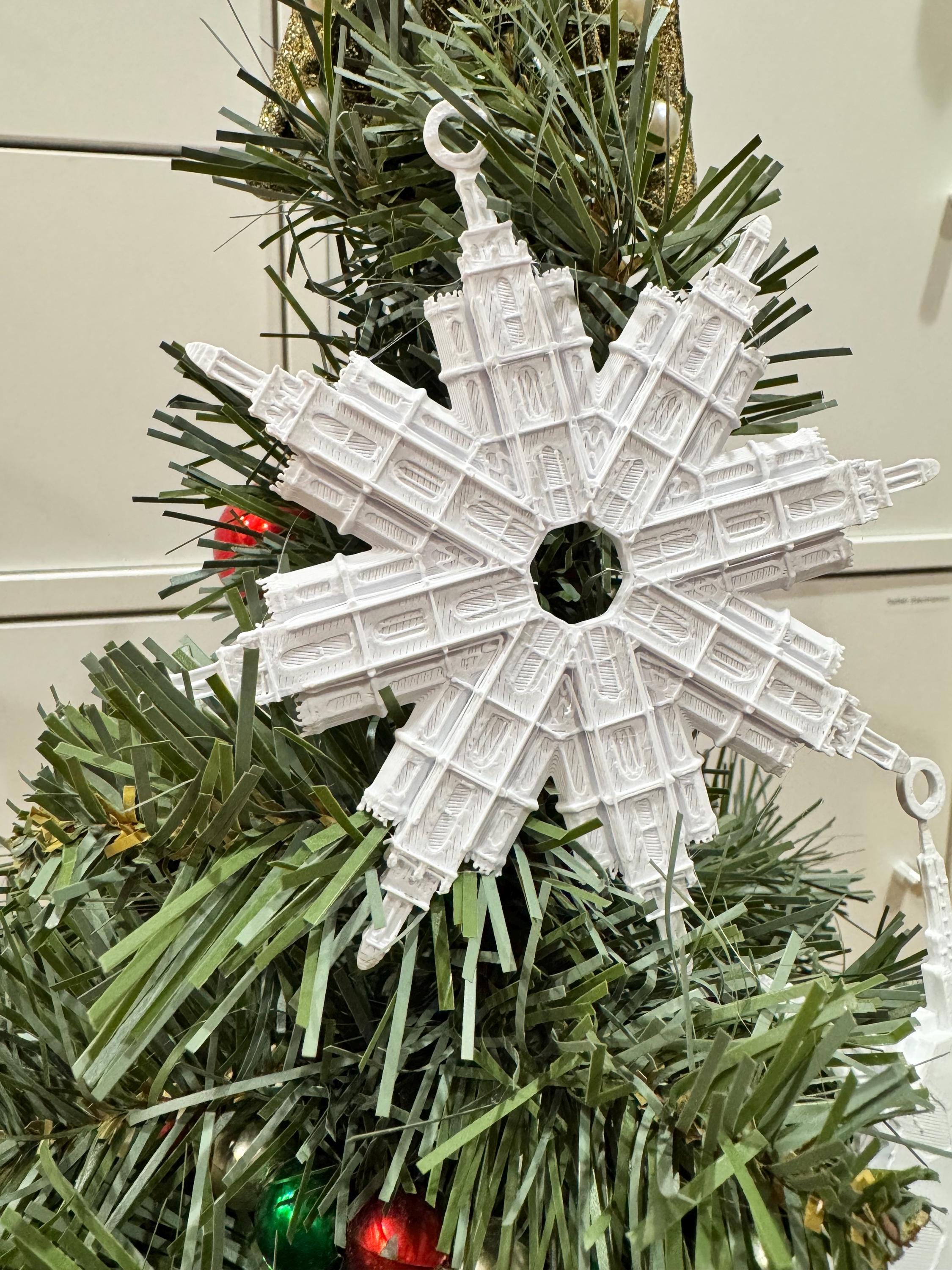 Temple Flakes Christmas Ornament: 3D Printed LDS Mormon Church Art