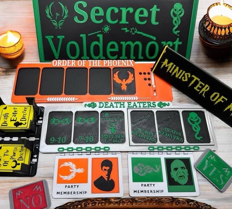 Secret Voldemort | Secret Hitler | 3D Printed | In-Color | Mystery Games | Murder Mystery | Tabletop Games | Party Games | Board Game