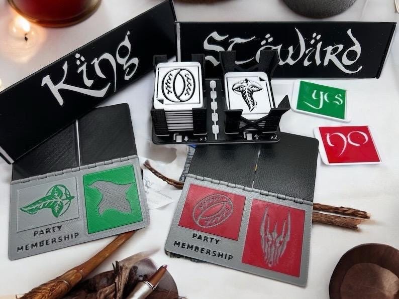 Secret Sauron | Secret Hitler | 3D Printed | In-Color | Mystery Games | Murder Mystery | Tabletop Games | Party Games | Board Game |One Ring