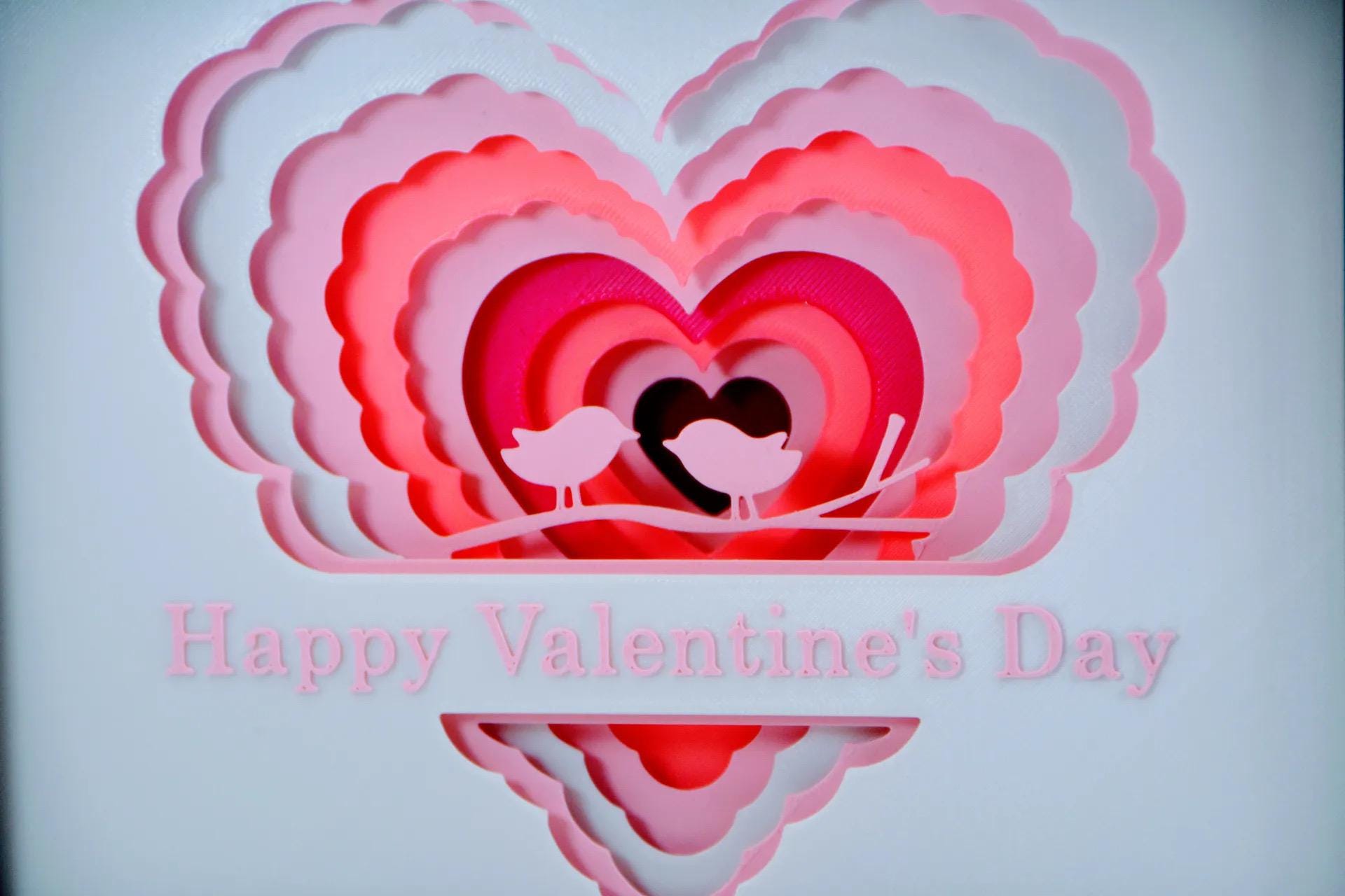 Valentine's Day Shadow Box: 3D Printed Layered Silhouette Art