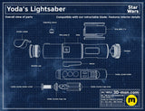 Yoda's Lightsaber | No Paint Required | 3D Printed | Galaxy's Edge | Clone Wars | Lightsaber Display Mount on Desk or Wall