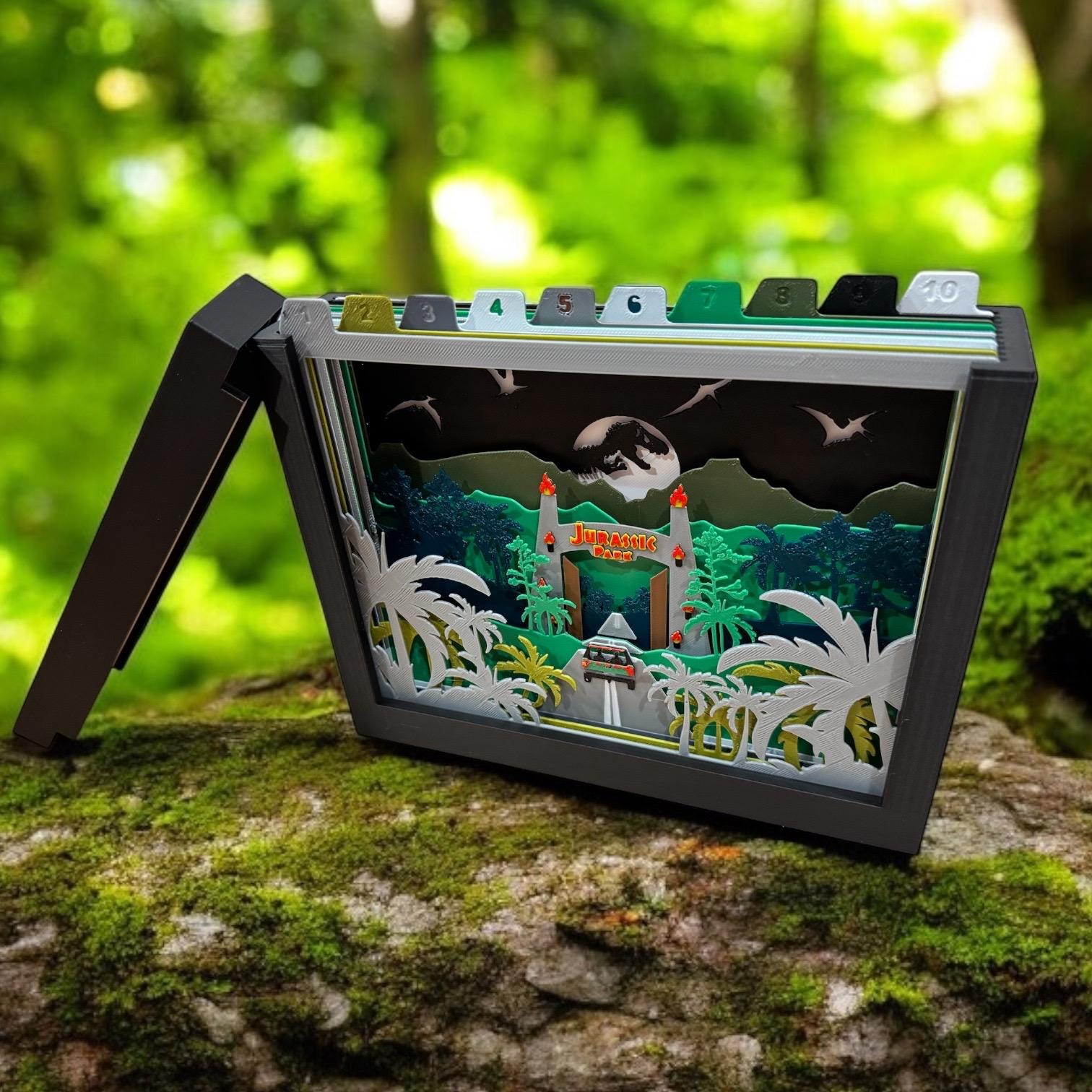 Jurassic Park Shadow Box: 3D Printed Layered Silhouette Art