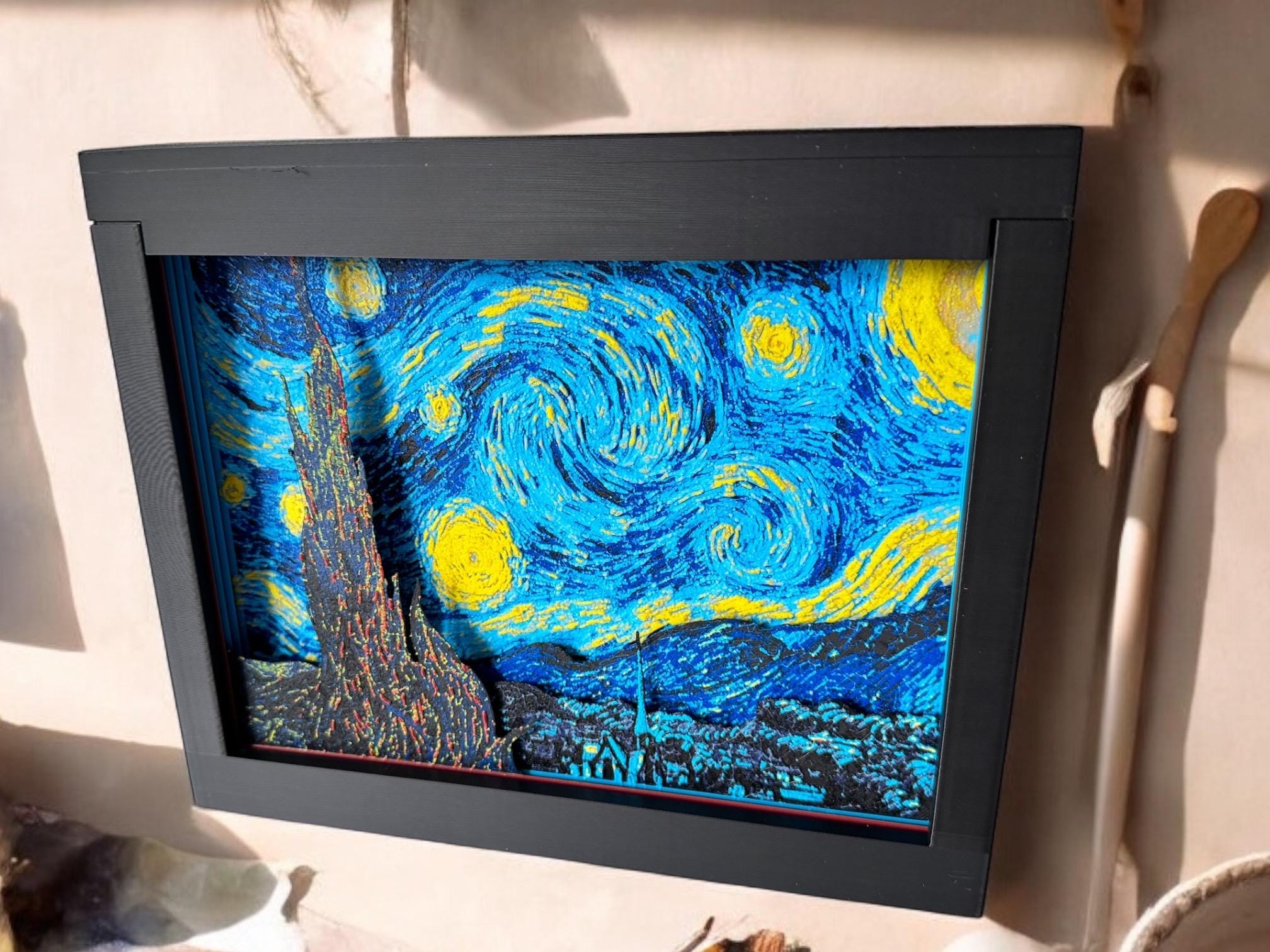 Starry Night Shadow Box: 3D Printed Van Gogh Layered Art