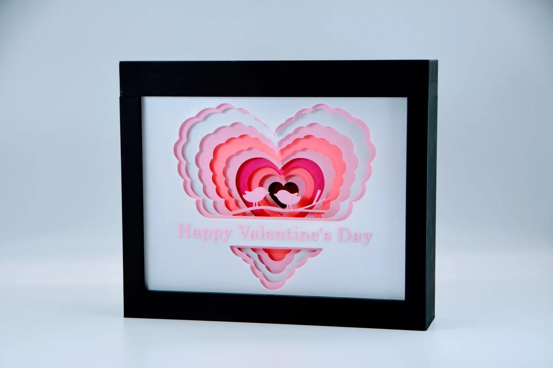 Valentine's Day Shadow Box: 3D Printed Layered Silhouette Art