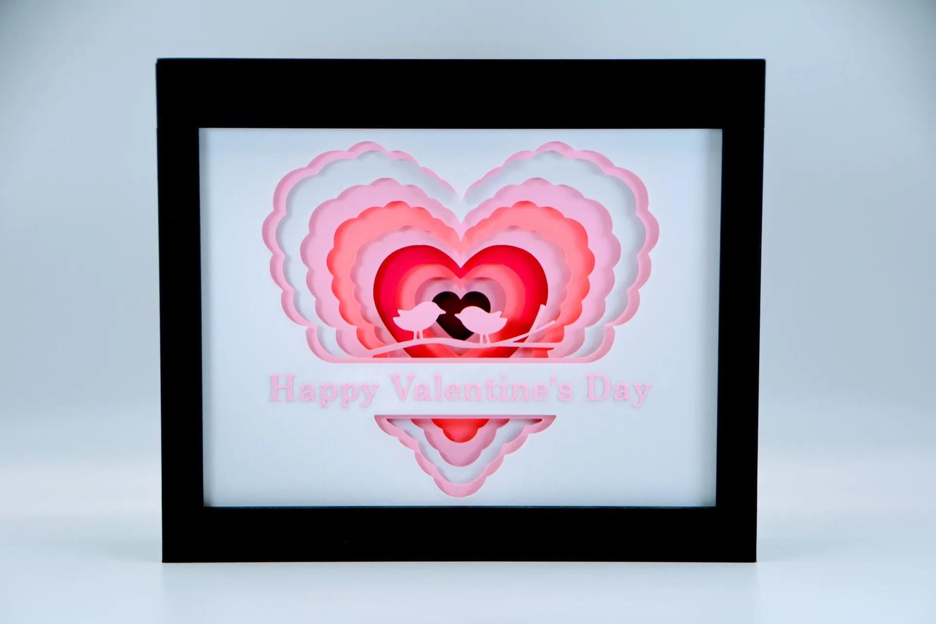 Valentine's Day Shadow Box: 3D Printed Layered Silhouette Art