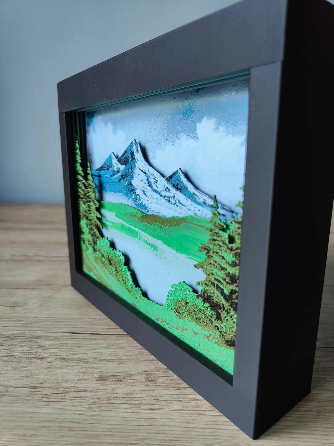 Bob Ross Shadow Box: 3D Printed Layered Layered Art