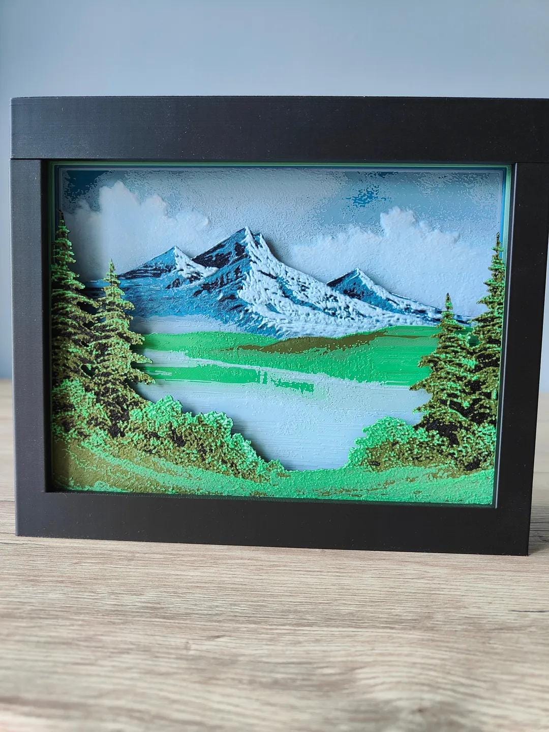 Bob Ross Shadow Box: 3D Printed Layered Layered Art