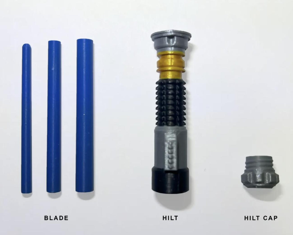 Retractable Lightsaber Keychain | Full Color | No Paint Required | 3D Printed