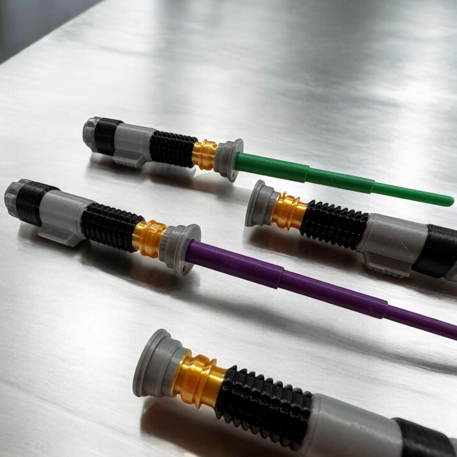 Retractable Lightsaber Keychain | Full Color | No Paint Required | 3D Printed
