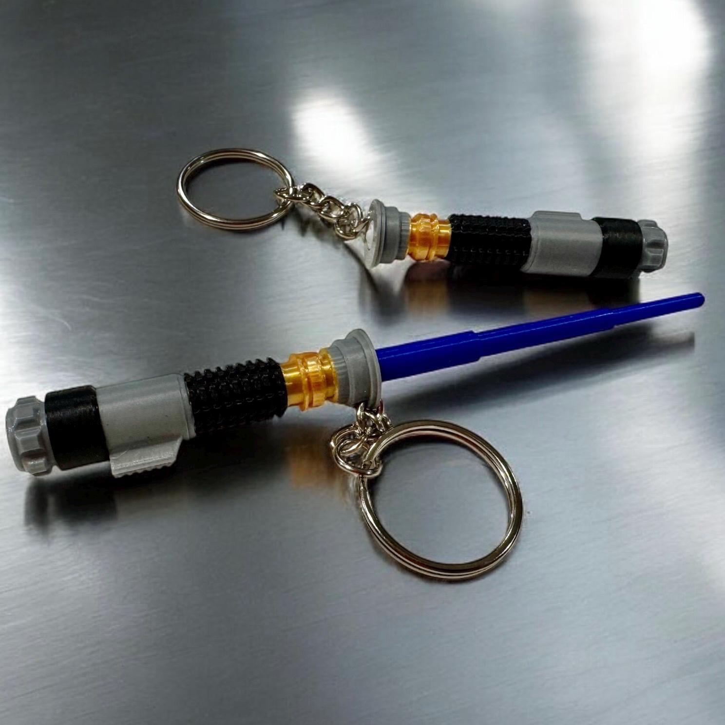 Retractable Lightsaber Keychain | Full Color | No Paint Required | 3D Printed