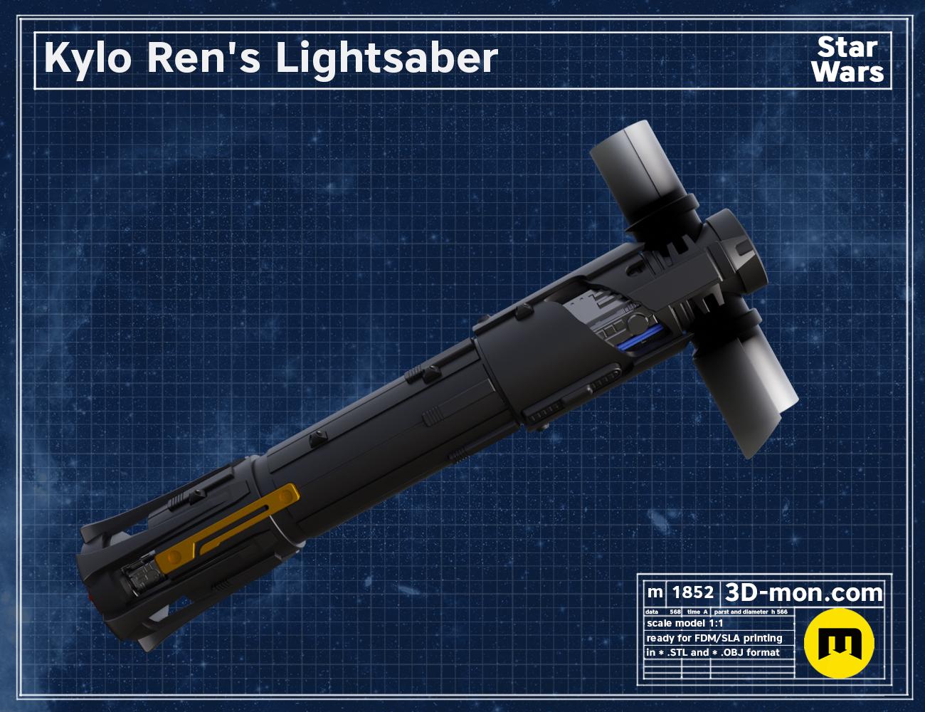 Kylo Ren's Lightsaber | No Paint Required | 3D Printed | Galaxy's Edge | Clone Wars | Lightsaber Display Mount on Desk or Wall