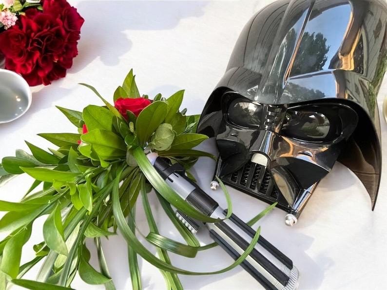 Lightsaber Bouquet Holder | Darth Vader | No Paint Required | 3D Printed