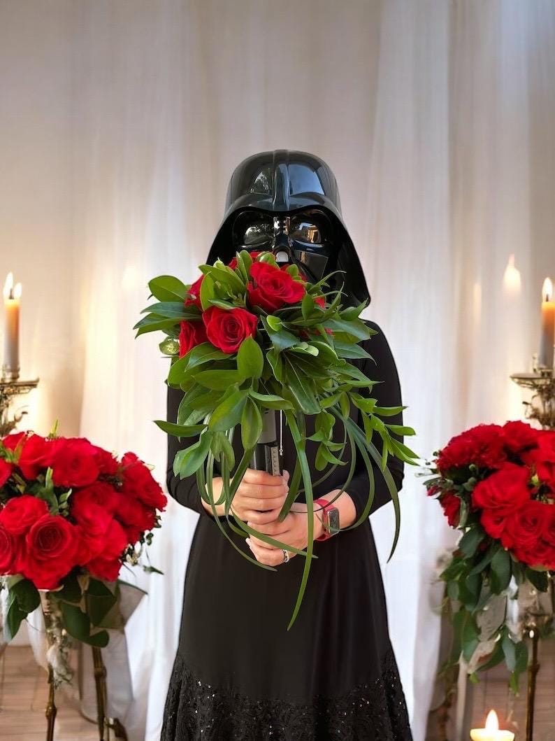 Lightsaber Bouquet Holder | Darth Vader | No Paint Required | 3D Printed