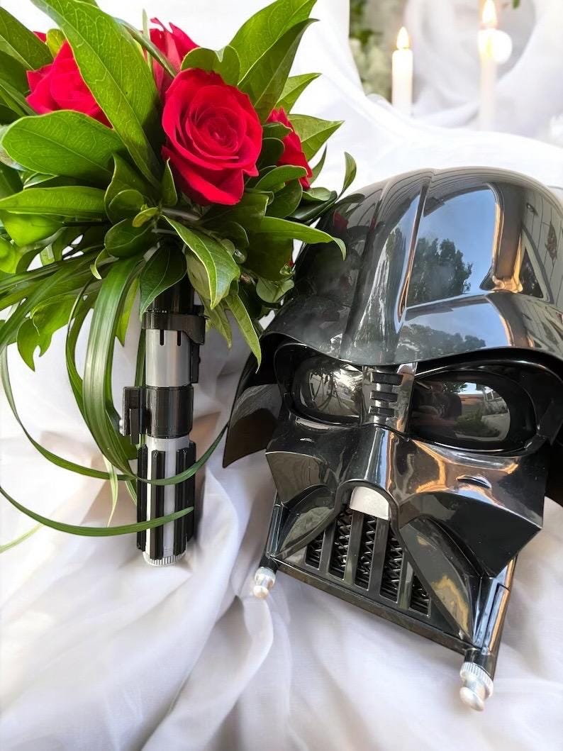 Lightsaber Bouquet Holder | Darth Vader | No Paint Required | 3D Printed