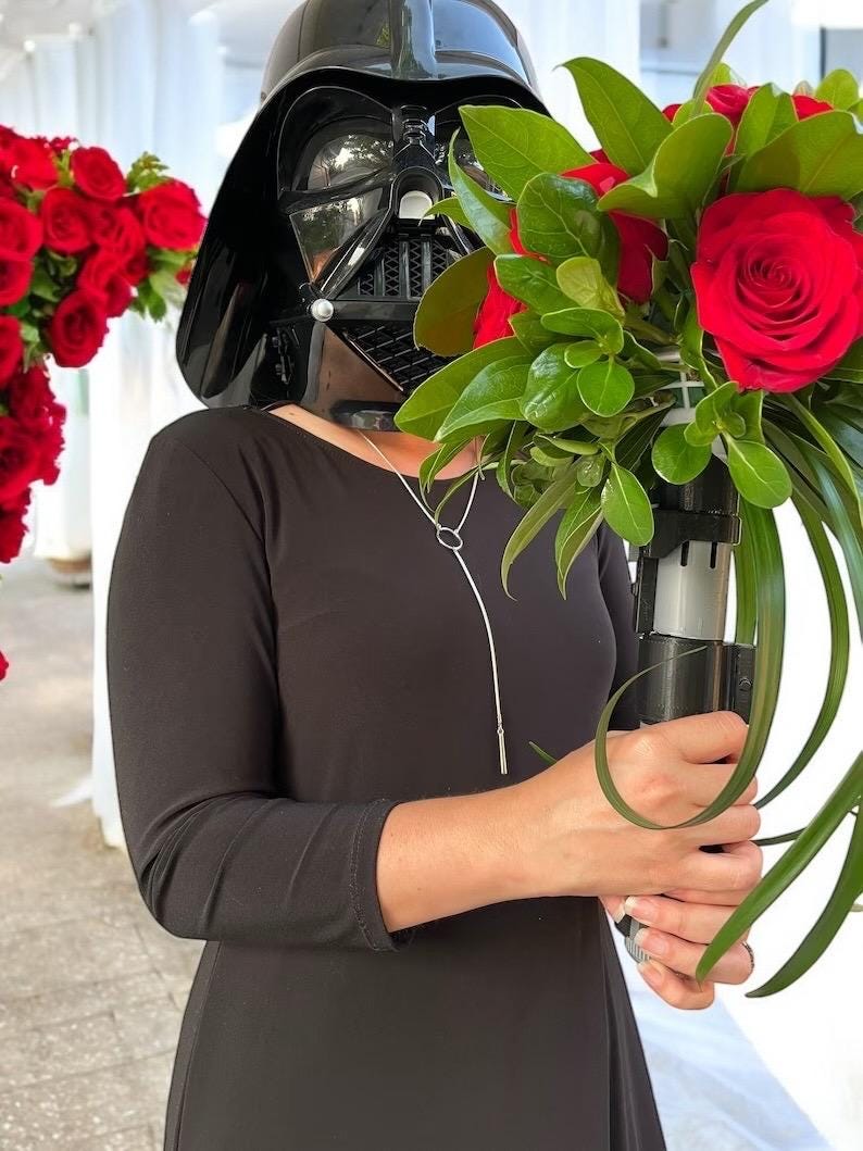 Lightsaber Bouquet Holder | Darth Vader | No Paint Required | 3D Printed