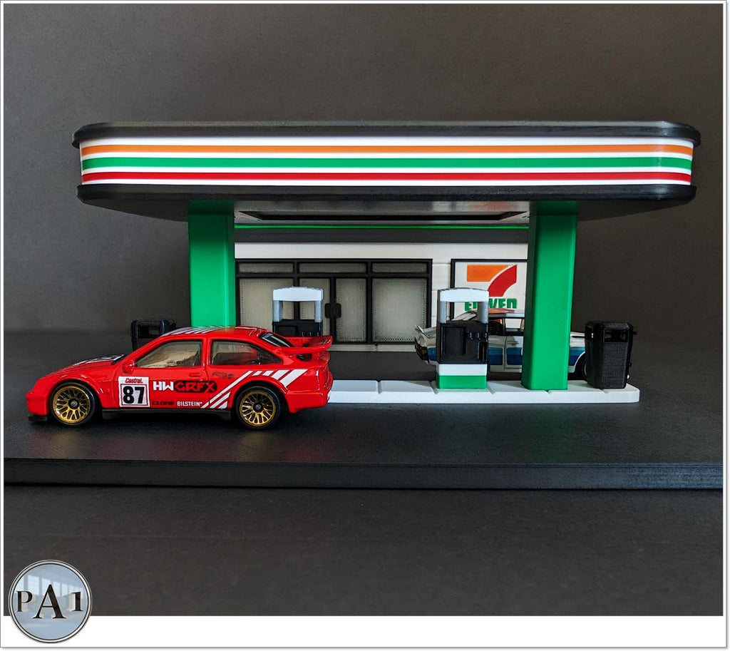 7-11 Diorama – Hot Wheels Scale – 3D Printed – Full Color Printed Display, 1:64 Scale Accessory