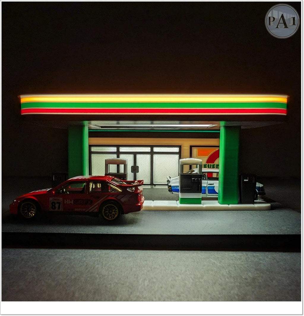 7-11 Diorama – Hot Wheels Scale – 3D Printed – Full Color Printed Display, 1:64 Scale Accessory