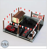 Used Car Lot Diorama – Hot Wheels Scale – 3D Printed – Full Color Printed Display, 1:64 Scale Accessory