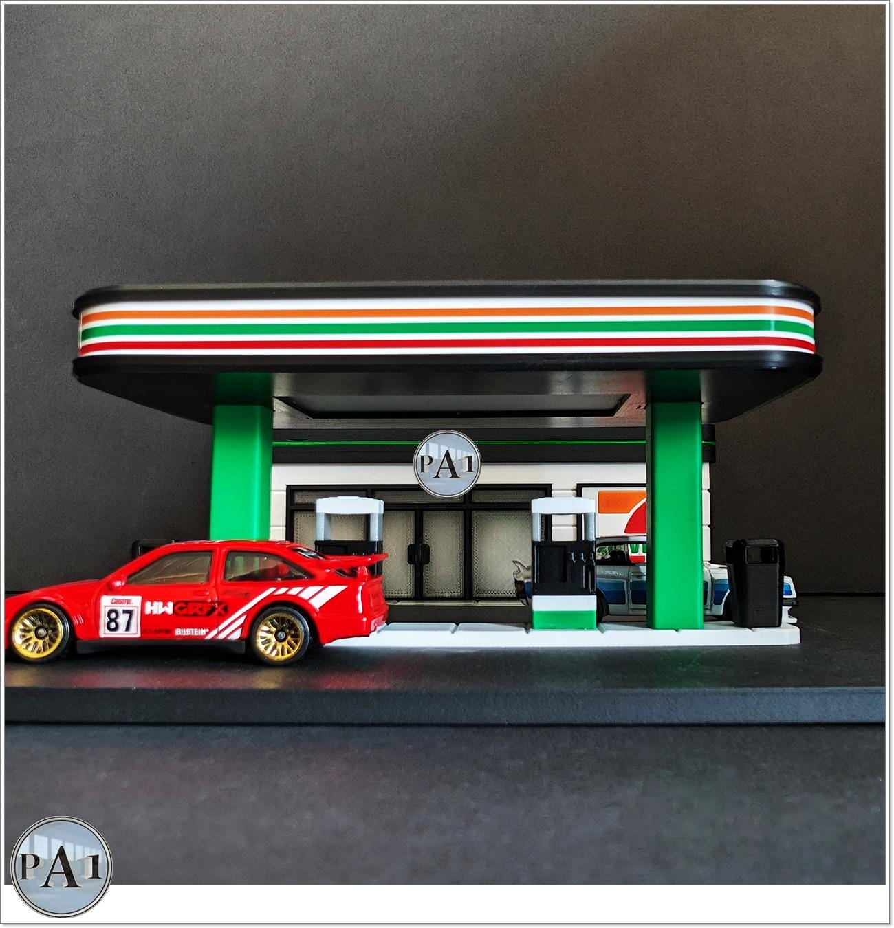 7-11 Diorama – Hot Wheels Scale – 3D Printed – Full Color Printed Display, 1:64 Scale Accessory