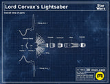Lord Corvax Lightsaber Replica: 3D Printed Display - Vader Immortal