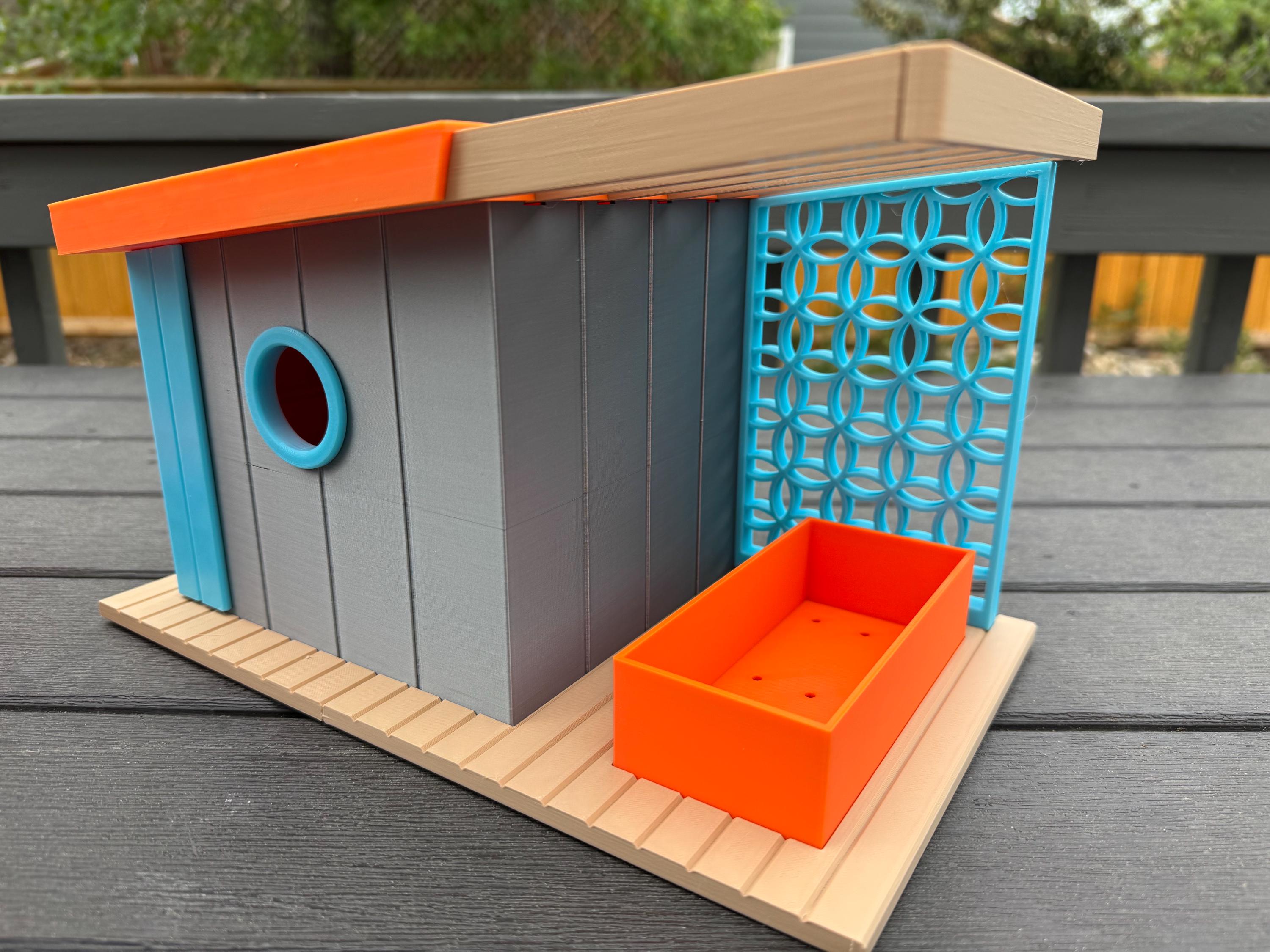Bird House | Mid Century Modern v2 | 3D Printed