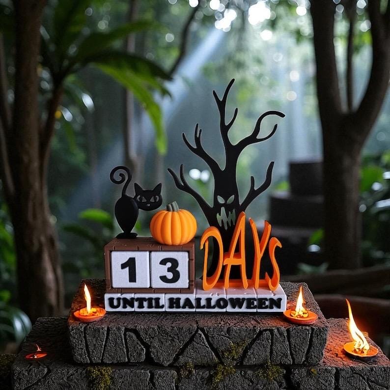 3D Printed Halloween Countdown: Spooky Haunted House Decor