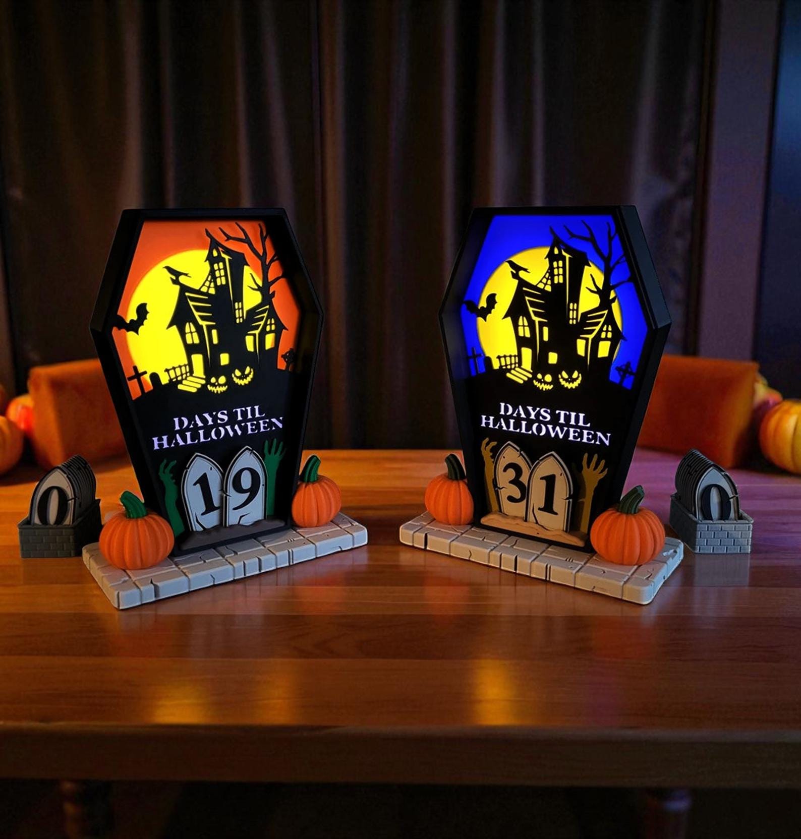 Halloween Countdown | 3D Printed | Spooktacular Decor for a Hauntingly Good Time | Halloween Decor | Days Until Halloween | Haunted House