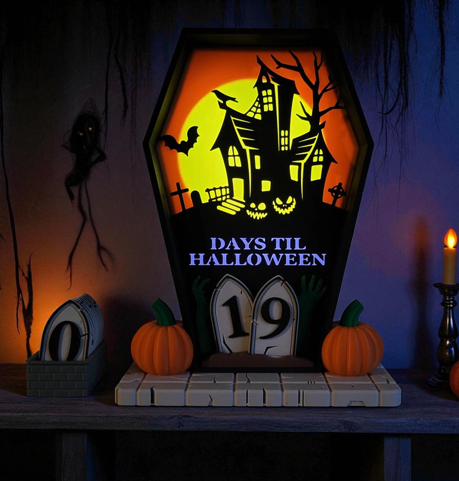 Halloween Countdown | 3D Printed | Spooktacular Decor for a Hauntingly Good Time | Halloween Decor | Days Until Halloween | Haunted House
