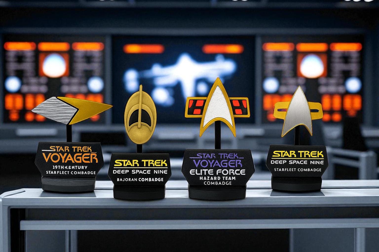 3D Printed Combadge Prop: Star Trek Voyager, DS9, Multiple Variants